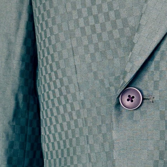 New w tags | ASOS Design Double Breasted Green Checkerboard Suit | 40R 32x30 | - Picture 6 of 16